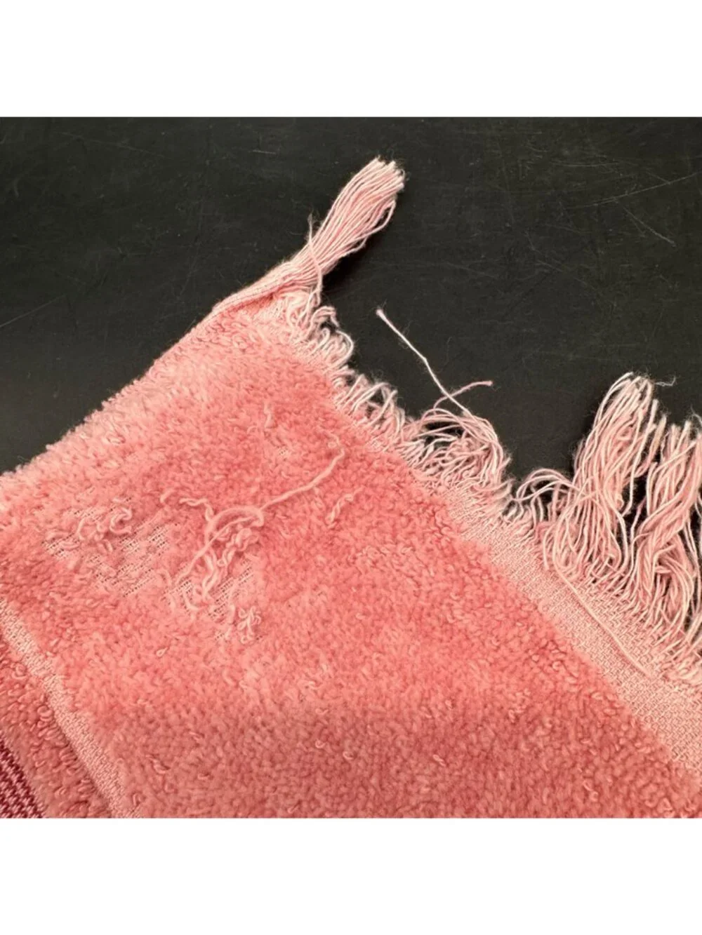 Vintage Pink Cannon Bath Towels Washcloths Set Sculpted Seashell Fringe 80s USA